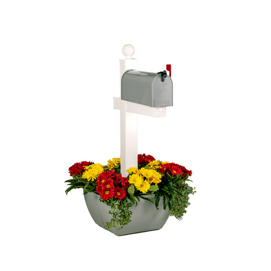 Grey SnapPot®Flower Pot Post Planter