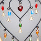 Double Heart Glass Beads Brass bells hanging