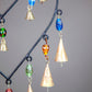Double Heart Glass Beads Brass bells hanging