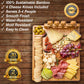 Bamboo Cheese Board and Knife Set - 14x11 inch Charcuterie Board with 4 Cheese Knives - Wood Serving Tray