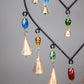 Double Heart Glass Beads Brass bells hanging