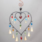 Double Heart Glass Beads Brass bells hanging