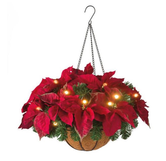 ec1fb7aaae3ea2be2f533b2e33efcff3 Pre-Lit Christmas Hanging Basket